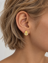 Vera Pear Stud Lemon Yellow Earring