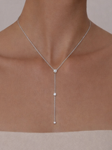 Vera Lariat Silver Necklace