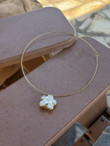 Wavy flower Slim necklace