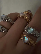 Heart Moonstone Ring