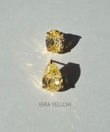 Vera Oval Stud Lemon Yellow Earring