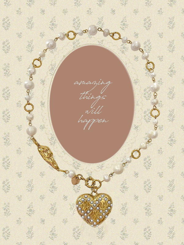Alana Pearl Heart Necklace