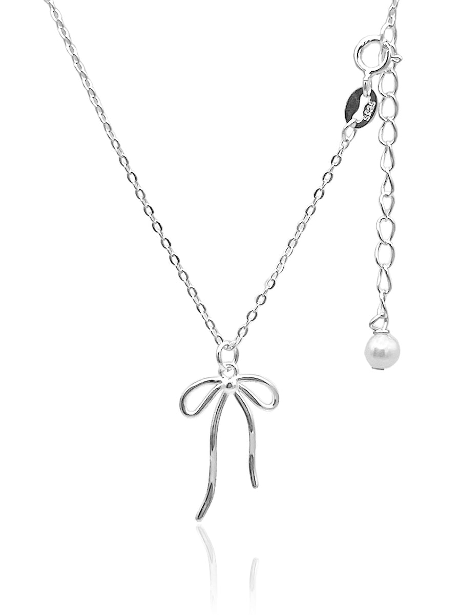 ■ENGBROX■ silver925 dangle ribbon necklace EBNL24027SV 7309d4ed209d4d459427e7f0c58c6a