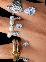 Amelia Pearl Silver Ring