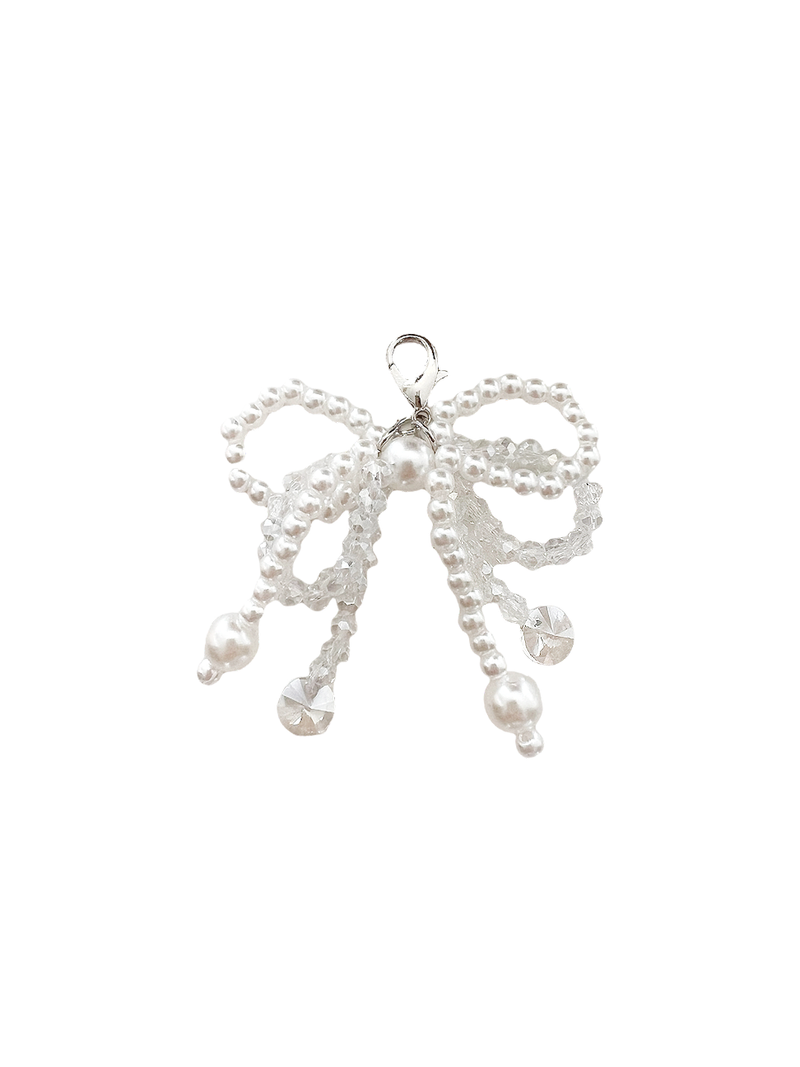 Pearl Clear Bow Charm