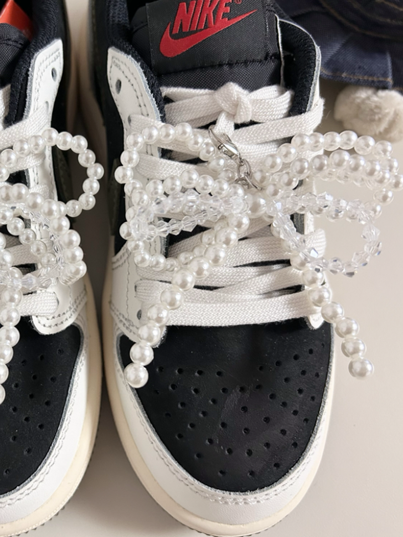 Pearl Clear Bead Bow Charm