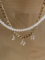 Pearl Initial Figaro Necklace