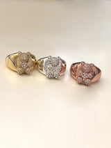 Gorgi Rose Gold Stone Bear Ring