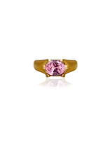 Baguette Light Pink Matt Gold Ring