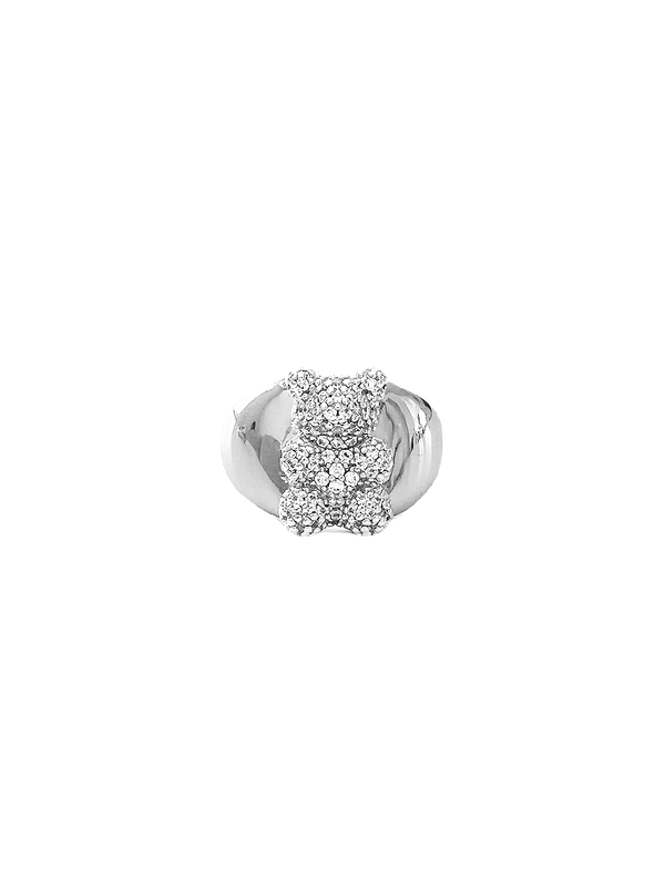 Gorgi Silver Stone Bear Ring