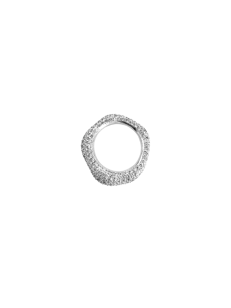 Wave Bling Silver Ring